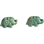 Türkise Motiv Nachhaltige Elefanten Ohrringe mit Elefantenmotiv aus Keramik für Damen 