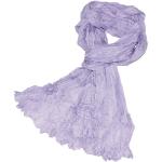 Fliederfarbene Unifarbene Nachhaltige Crinkle-Schals aus Seide Handwäsche für Damen 