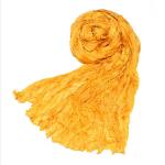 Goldgelbe Unifarbene Nachhaltige Crinkle-Schals aus Seide Handwäsche für Damen 