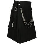 Schwarze Karo Mini Lederröcke aus Frottee für Damen Größe XXL 