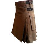 Braune Vintage Cargo-Shorts mit Gürtel aus Baumwolle enganliegend für Herren Größe 4 XL für den für den Sommer 