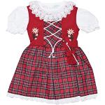Rote Kinderfestkleider mit Reißverschluss aus Spitze für Mädchen Größe 80 