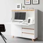 Weiße Skandinavische Möbel Exclusive Rechteckige Computertische mit Schublade Breite 100-150cm, Höhe 100-150cm, Tiefe 0-50cm 