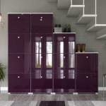 Violette Moderne Hochglanz-Wohnwände aus MDF Breite 200-250cm, Höhe 150-200cm, Tiefe 0-50cm 4-teilig 