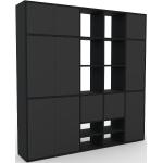 Schrankwand Graphitgrau - Moderne Wohnwand: Türen in Graphitgrau - Hochwertige Materialien - 193 x 195 x 35 cm, Konfigurator