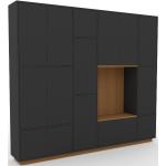 Schrankwand Graphitgrau - Moderne Wohnwand: Türen in Graphitgrau - Hochwertige Materialien - 229 x 200 x 35 cm, Konfigurator