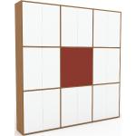 Schrankwand Weiß - Moderne Wohnwand: Türen in Weiß - Hochwertige Materialien - 226 x 233 x 35 cm, Konfigurator