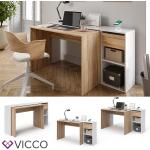 Weiße Vicco Computertische aus Holz ausziehbar 