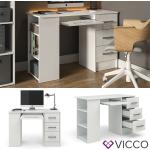 Weiße Vicco Computertische mit Schublade 