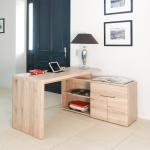 Reduzierte Braune Brayden Studio Eckschreibtische aus Holz mit Schublade Breite 100-150cm, Höhe 100-150cm 