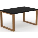 Schreibtisch Massivholz Schwarz - Moderner Massivholz-Schreibtisch: Einzigartiges Design - 140 x 75 x 90 cm, konfigurierbar