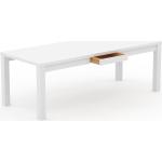 Schreibtisch Massivholz Weiß - Massivholz-Schreibtisch: mit 1 Schublade/n & Tischrahmen - Hochwertige Materialien - 220 x 76 x 90 cm, konfigurierbar