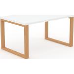 Schreibtisch Massivholz Weiß - Moderner Massivholz-Schreibtisch: Einzigartiges Design - 140 x 75 x 90 cm, konfigurierbar