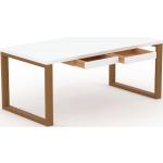 Schreibtisch Massivholz Weiß - Moderner Massivholz-Schreibtisch: mit 3 Schublade/n - Hochwertige Materialien - 180 x 75 x 90 cm, konfigurierbar