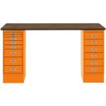 Orange Bisley Rechteckige Schreibtische & Arbeitstische mit Schublade Breite 100-150cm, Höhe 50-100cm, Tiefe 50-100cm 14-teilig 