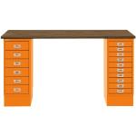 Orange Bisley Rechteckige Schreibtische & Arbeitstische mit Schublade Breite 100-150cm, Höhe 50-100cm, Tiefe 50-100cm 16-teilig 