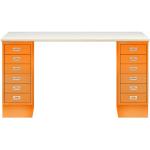 Orange Bisley Rechteckige Schreibtische & Arbeitstische aus MDF mit Schublade Breite 100-150cm, Höhe 50-100cm, Tiefe 50-100cm 12-teilig 