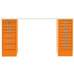 Orange Bisley Rechteckige Schreibtische & Arbeitstische mit Schublade Breite 100-150cm, Höhe 50-100cm, Tiefe 50-100cm 18-teilig 