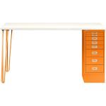 Orange Bisley Rechteckige Schreibtische & Arbeitstische mit Schublade Breite 100-150cm, Höhe 50-100cm, Tiefe 50-100cm 8-teilig 