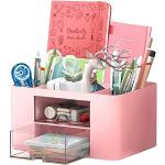 Pinke Schreibtisch Organizer aus Kunststoff 