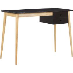 Minimalistischer Schreibtisch in Schwarz / heller Holzfarbton 106 x 48 cm Ebeme