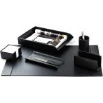 Reduzierte Schwarze Moderne Delmon Varone Schreibtisch Sets aus Leder 7-teilig 