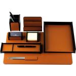 Reduzierte Hellbraune Moderne Delmon Varone Schreibtisch Sets aus Leder 8-teilig 