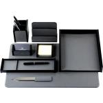 Reduzierte Schwarze Delmon Varone Schreibtisch Sets aus Leder 8-teilig 