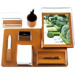 Reduzierte Braune Moderne Delmon Varone Schreibtisch Sets aus Leder 8-teilig 