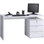 Weiße Moderne xxxlutz Rechteckige Schreibtische mit Stauraum aus Metall mit Schublade Breite 50-100cm, Höhe 50-100cm, Tiefe 50-100cm 