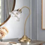Schreibtischlampe Gold Retro Traditionelle Bankerlampe Tischlampe E27 Glas Lampenschirm Retro Nachttischlampe für Schlafzimmer Messing Finish für Wohnzimmer, Kinderzimmer, Büro( Glühbirne inkl.)