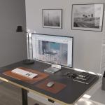 Braune Schreibtischunterlagen & Schreibunterlagen aus Leder 