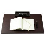 Dunkelbraune Delmon Varone Schreibtischunterlagen & Schreibunterlagen aus Leder 