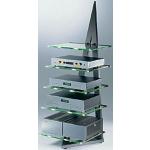 Silbergraue Hifi Racks & Hifi Regale aus Glas Breite 100-150cm, Höhe 100-150cm, Tiefe 0-50cm 