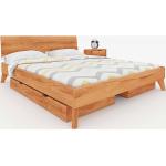 Braune Moderne Basilicana Rechteckige Betten mit Bettkasten geölt aus Massivholz mit Stauraum 160x190 Breite 100-150cm, Höhe 50-100cm, Tiefe 200-250cm 