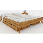 Braune Moderne Basilicana Rechteckige Betten mit Bettkasten geölt aus Massivholz mit Stauraum 180x220 Breite 100-150cm, Höhe 0-50cm, Tiefe 200-250cm 