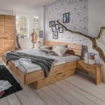 Braune Moderne Basilicana Rechteckige Betten mit Bettkasten geölt aus Massivholz mit Stauraum 200x200 