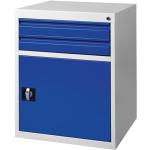 Schubladenschrank BK 600 H800xB600xT600mm grau/blau 2 Schubl.Einfachauszug 1Tür