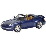 SCHUCO 450891700 1:43 Porsche 911 (993) Turbo Cabriolet, blau