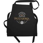 Schwarze shirtracer Kochschürzen mit Pizza-Motiv aus Baumwolle für Herren 