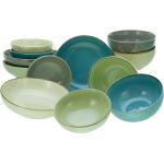 Grüne Asiatische CreaTable Nature Collection Runde Schüssel Sets & Schalen Sets aus Keramik 