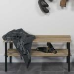 Hellbraune Moderne Homedreams Rechteckige Schuhständer lackiert aus Massivholz Breite 100-150cm, Höhe 0-50cm, Tiefe 0-50cm 