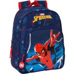 Marineblaue Spiderman Rucksack-Trolleys mit Reißverschluss aus Polyester für Kinder zum Schulanfang 