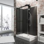 Schwarze Moderne Schulte Duschschiebetüren aus Glas 