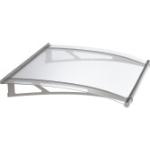 Schulte Vordach Überdachung Haustürvordach  Acrylglas klar Edelstahl matt Pultbogenvordach,150x95cm