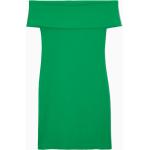 Grüne COS Midi Schulterfreie Midikleider aus Jersey für Damen Größe M für den für den Sommer 