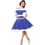 Blaue Gepunktete Belsira Mini Kurze Abendkleider mit Reißverschluss aus Jersey für Damen Größe M 