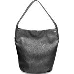 Silberne Vegane Hobo Bags mit Reißverschluss mit Handyfach für Damen 