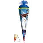 Motiv 22 cm Zuckertüten mit Flugzeug-Motiv aus Kunststoff für Jungen Silvester 