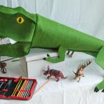 Meme / Theme Dinosaurier Zuckertüten mit Dinosauriermotiv aus Filz für Mädchen Klein zum Schulanfang 